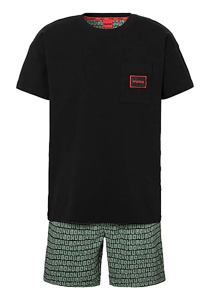 HUGO Underwear Schlafanzug "Monogram Short Set", (Set, 2er), mit Rundhals günstig online kaufen