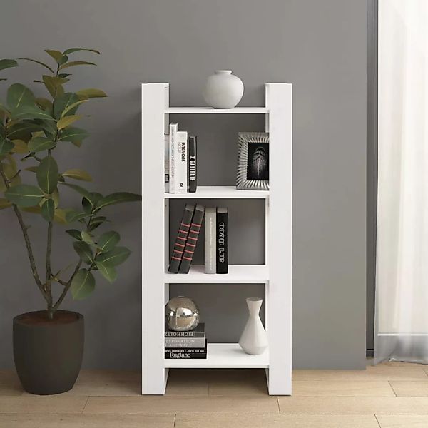Vidaxl Bücherregal/raumteiler Weiß 60x35x125 Cm Massivholz günstig online kaufen