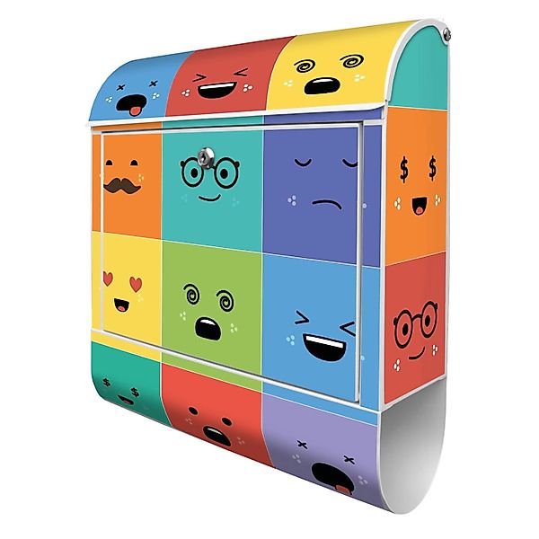 Banjado Design Briefkasten Weiß Pulverbeschichtet 39x47x14cm 2 Schlüssel Mi günstig online kaufen