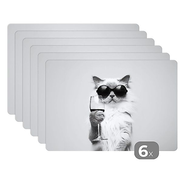 MuchoWow Platzset Katze - Sonnenbrille - günstig online kaufen