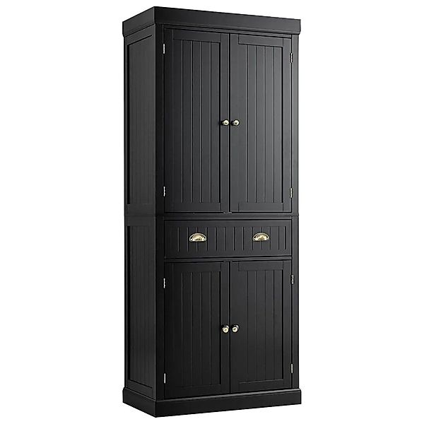 Costway Küchenschrank mit Verstellbarer Regalen Schwarz 76 x 40 x 183 cm günstig online kaufen