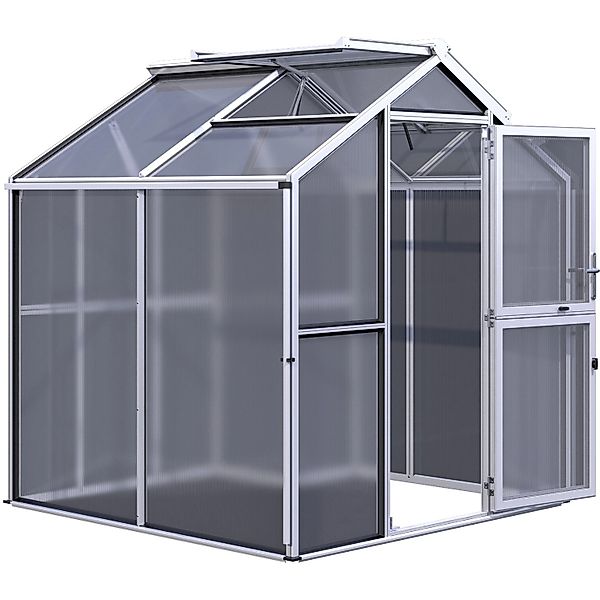 KGT Gewächshaus Galant II Aluminiumfarben 4,48 m² günstig online kaufen