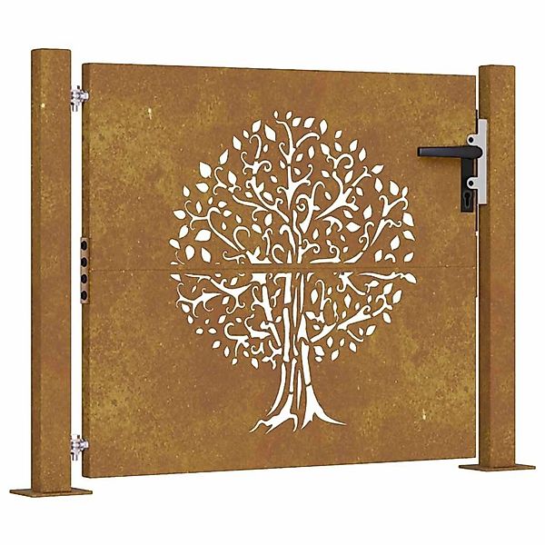 vidaXL Gartentor 105 x 80 cm Cortenstahl Baumdesign 153214 günstig online kaufen