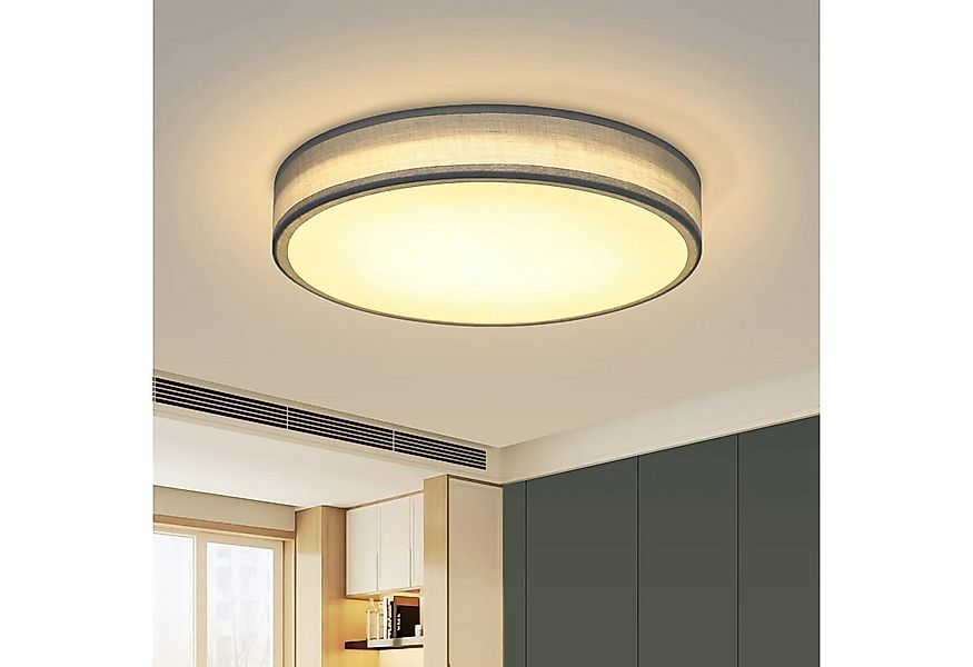 Nettlife LED Deckenleuchte Schlafzimmer Grün Stoffschirm Modern Rund 3000K günstig online kaufen