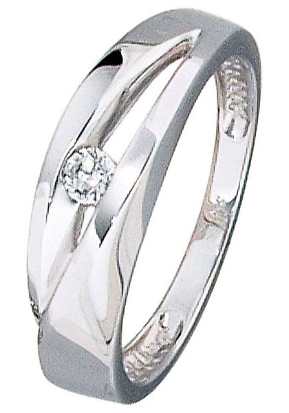 JOBO Goldring, 375 Weißgold mit Zirkonia günstig online kaufen
