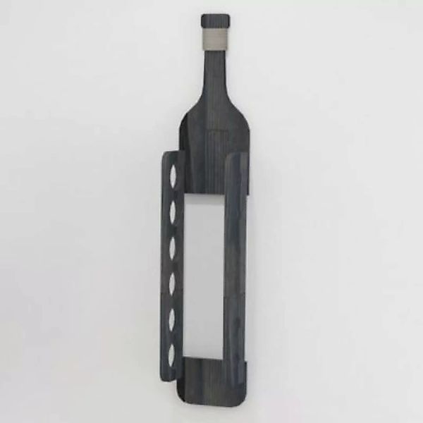 Homemania Flaschenhalter Hektor 21x13,5x104 cm Schwarz Weinregal schwarz günstig online kaufen