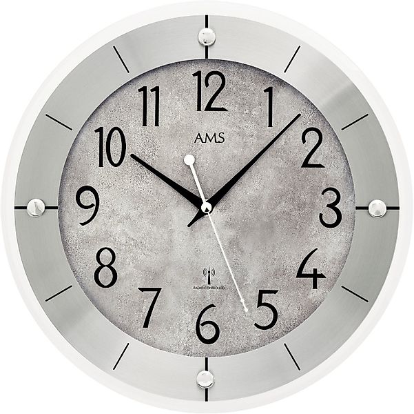 AMS Funkwanduhr (Quarzuhr, Wanduhr, Made in Germany, Wohnzimmer, Küche, Arb günstig online kaufen