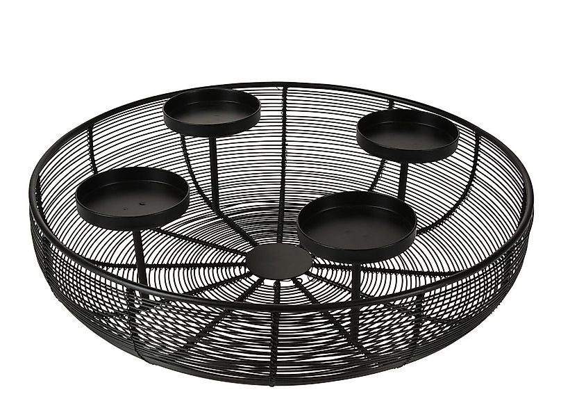 Spetebo Adventsleuchter Metall Gitter Adventskranz schwarz - 37 cm (Stück, günstig online kaufen