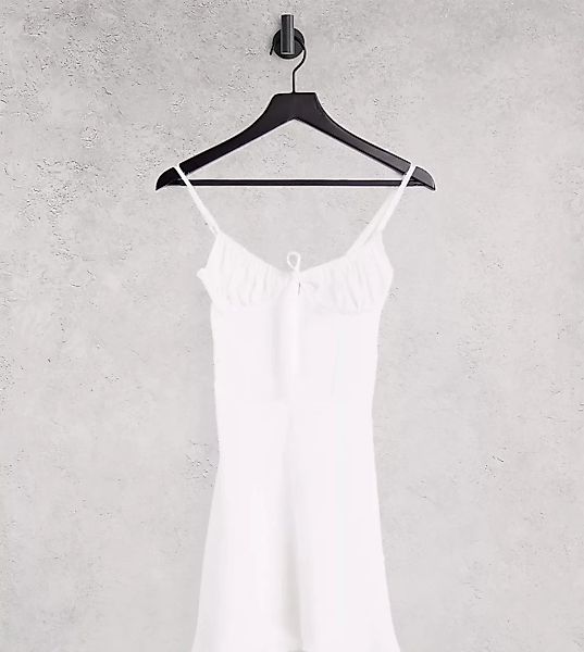 ASYOU – Camisole-Minikleid mit gerafftem Brustbereich in Weiß günstig online kaufen
