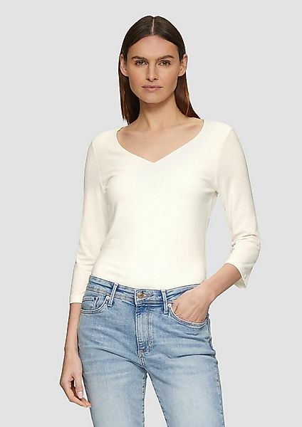 s.Oliver 3/4-Arm-Shirt T-Shirt T-Shirt aus Lyocell im Slim Fit mit 3/4-Ärme günstig online kaufen