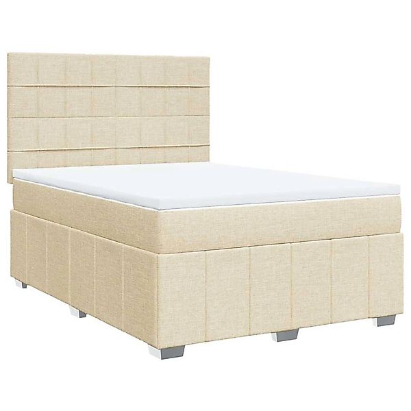 vidaXL Boxspringbett mit Matratze Creme 140x190 cm Stoff 3291668 günstig online kaufen