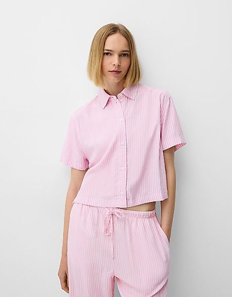 Bershka Kurzarmhemd Mit Streifen Damen L Rosa günstig online kaufen
