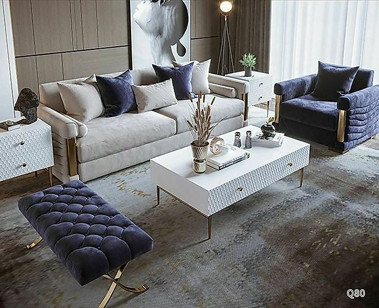 JVmoebel Sofa Designer Couch Polster Sitz Garnitur Garnituren Textil 3+1 Si günstig online kaufen