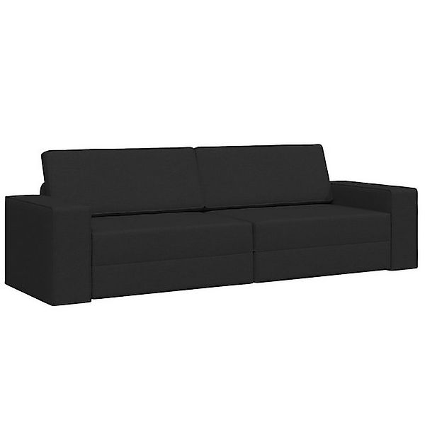 vidaXL Sofa Boden Sofa Bett 2-in-1 Schwarz 245x150x60.5 cm Stoff, 1 Teile günstig online kaufen