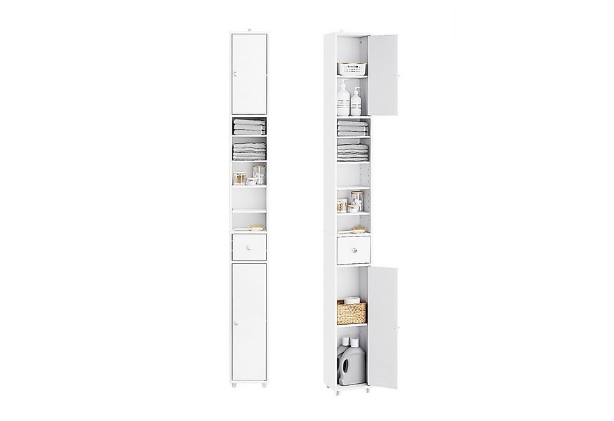 SoBuy Hochschrank BZR34, Badschrank schmal, Badezimmermöbel, Wasserabweisen günstig online kaufen