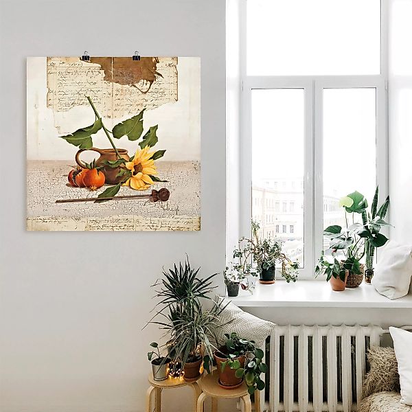 Artland Poster "Stillleben mit Sonnenblumen", Arrangements, (1 St.), als Le günstig online kaufen