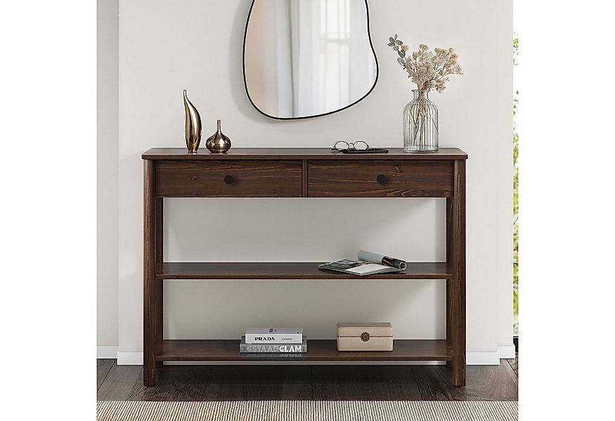 IDIMEX Konsolentisch APOANA, Flurtisch schmal mit 2 Schubladen aus Massivho günstig online kaufen