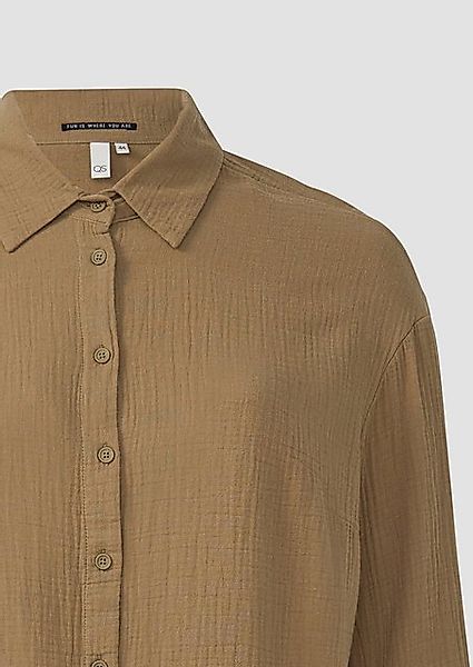 QS Langarmbluse Hemdbluse aus Musselin im Oversize-Schnitt günstig online kaufen