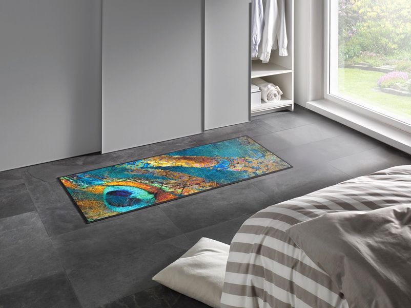 wash+dry by Kleen-Tex Teppich "Exotic Pavo" rechteckig 7 mm Höhe rutschhemm günstig online kaufen