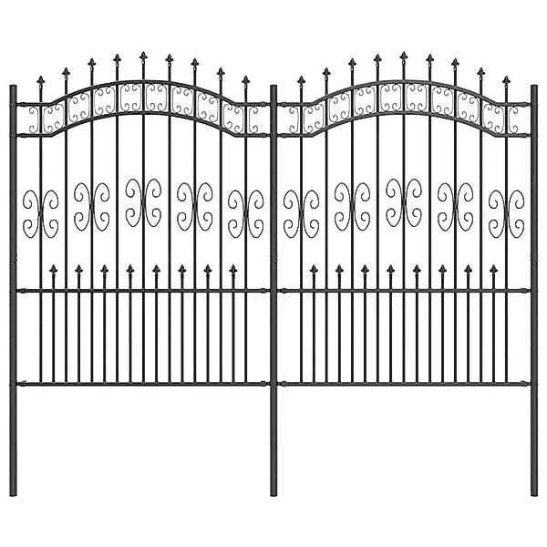 vidaXL Gartenzaun Grau 190 cm Pulverbeschichteter Stahl 42003966 günstig online kaufen