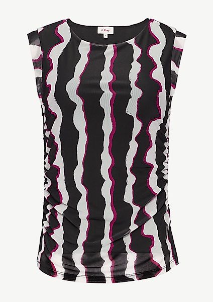 s.Oliver Shirttop Mesh-Top mit seitlichen Raffungen günstig online kaufen