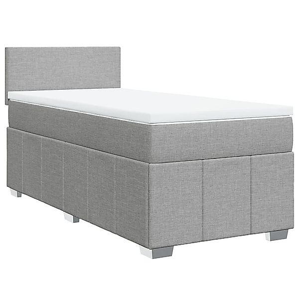 vidaXL Bett Boxspringbett mit Matratze Hellgrau günstig online kaufen