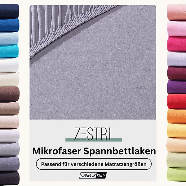 Zestri Spannbettlaken aus Microfaser mit Rundumgummizug, günstig online kaufen