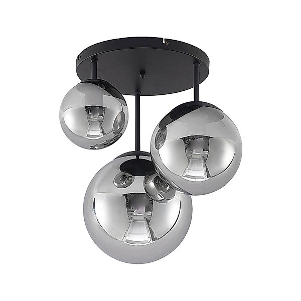 Lindby Deckenlampe Teeja 9628016 Modern in Schwarz aus Glas 3-flammig E27 W günstig online kaufen