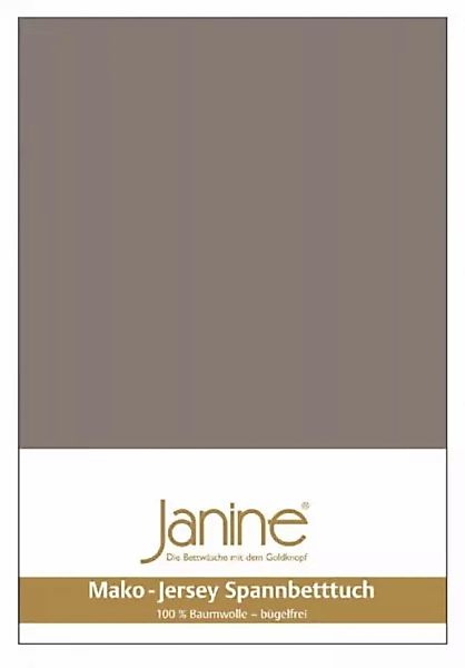 Janine Janine Spannbetttuch Mako-Feinjersey 5007 taupe (57) Größe:  150x200 günstig online kaufen