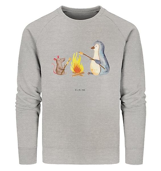 Mr. & Mrs. Panda Longpullover Pinguin Lagerfeuer Größe M - Heather Grey - G günstig online kaufen