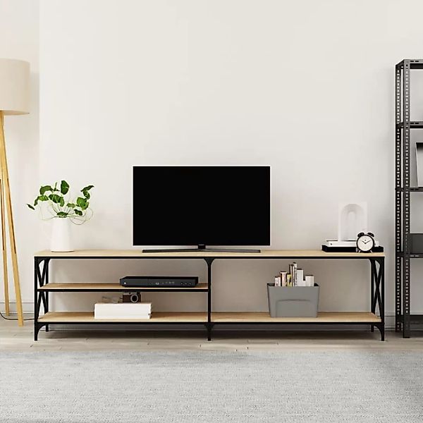 Vidaxl Tv-schrank Sonoma-eiche 200x40x50 Cm Holzwerkstoff Und Metall günstig online kaufen