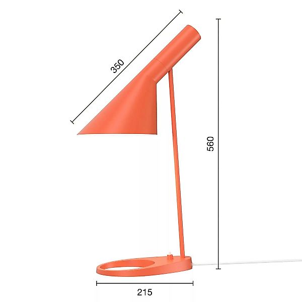 Louis Poulsen AJ Designer-Tischleuchte orange günstig online kaufen