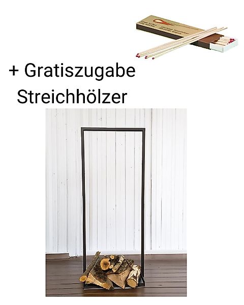 Eisen-Holzstapler - Toulouse h 118cm 25 x 46 cm + Gratiszugabe Streichhölze günstig online kaufen