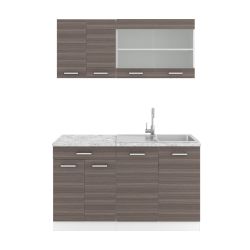 Vicco Küchenzeile R-Line, Grau/Weiß, 140 cm, günstig online kaufen