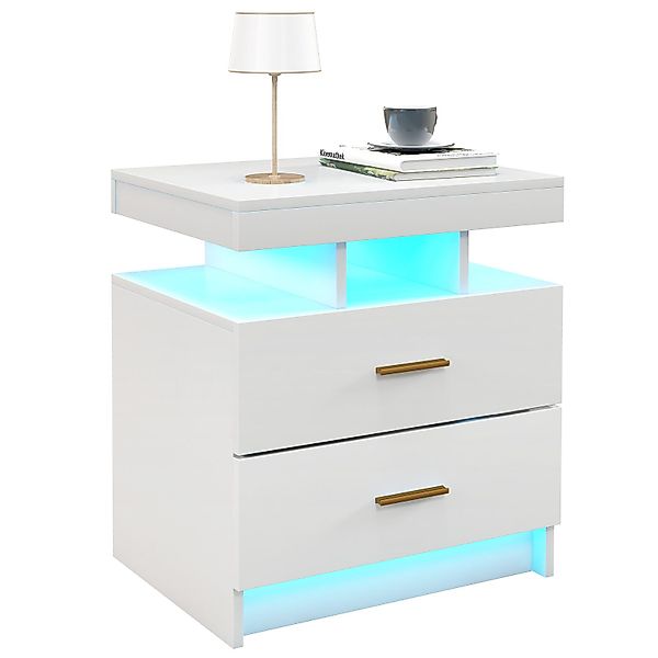 COSTWAY Nachttisch (1-St), mit LED-Beleuchtung, Sofatisch günstig online kaufen