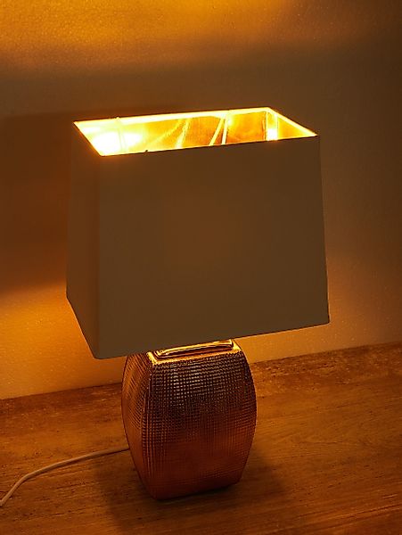 BRUBAKER Tischleuchte Nachttischlampe Gold - Tischleuchte günstig online kaufen