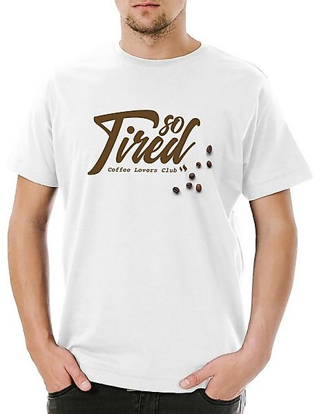 Urban Backwoods Print-Shirt So Tired Herren T-Shirt Kaffee Koffein Barista günstig online kaufen