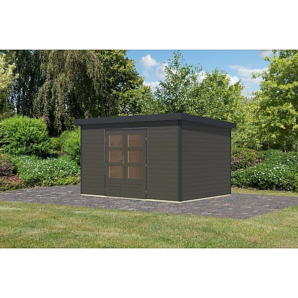 Karibu Gartenhaus Domingo 7 B Terragrau/Anthrazit 219 x 360 x 240 cm günstig online kaufen