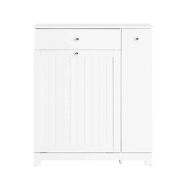 SoBuy Badezimmerschrank mit 2 Wäschekörben und Ausziehfach Wäscheschrank We günstig online kaufen