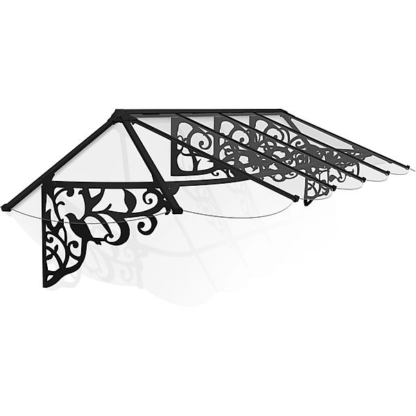 Canopia Vordach Lily XL 3,7 m x 90 cm Schwarz Klar günstig online kaufen