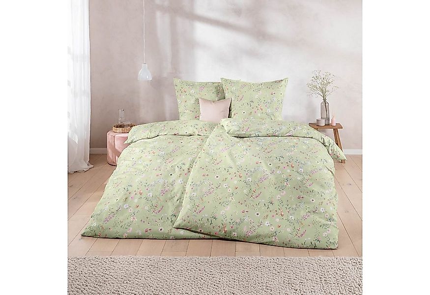 Estella Bettwäsche Estella Mako-Satin Bettwäsche 135x200 Dilara reseda grün günstig online kaufen
