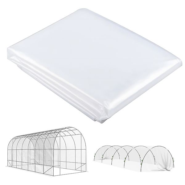 Outsunny Gewächshausfolie 7x8 m wasserdicht Gartenfolie mit UV Schutz, Extr günstig online kaufen