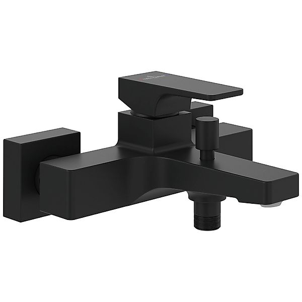 Villeroy & Boch Einhebel-Badewannenarmatur Architectura Square in Matt Blac günstig online kaufen