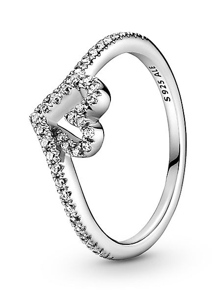 Pandora Silberring Silber Sparkling Wishbone Heart günstig online kaufen