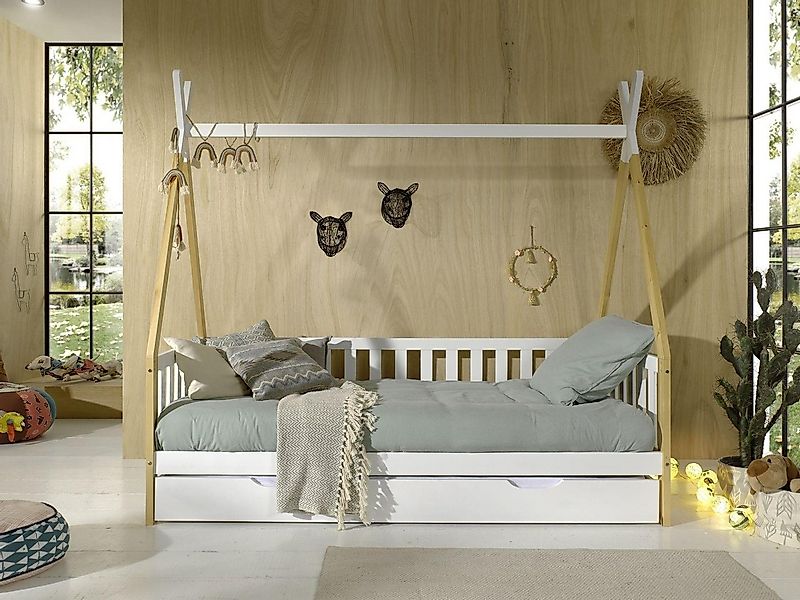Vipack Kinderbett "Tipi, mit Querstange in Zelt-Optik, Kiefer massiv", (B/H günstig online kaufen