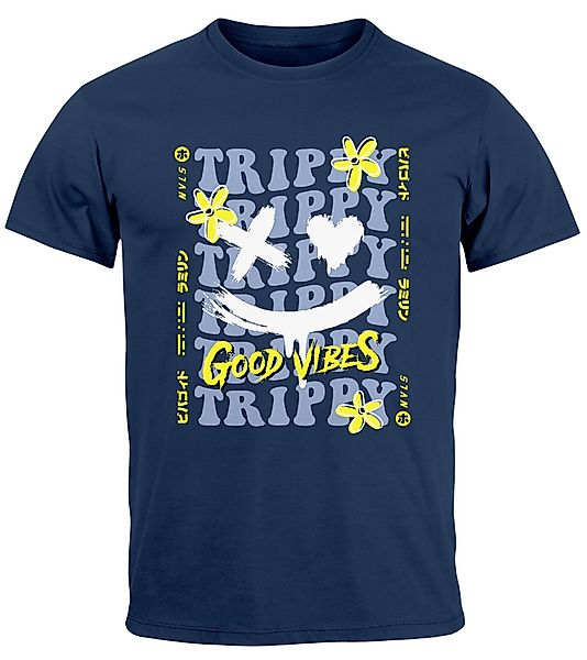 Neverless Print-Shirt Herren T-Shirt Drip Face günstig online kaufen
