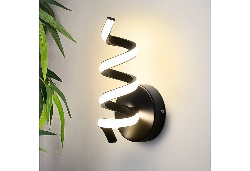 ZMH LED Wandleuchte Innen Schwarz/Weiß Wandlampe Modern 7W Warmweiß Wohnzim günstig online kaufen