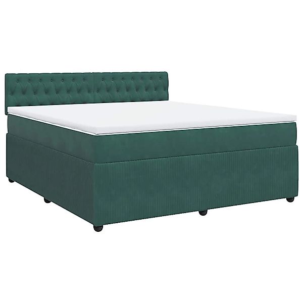 vidaXL Boxspringbett mit Matratze Dunkelgrün 180x200 cm Samt 3287815 günstig online kaufen