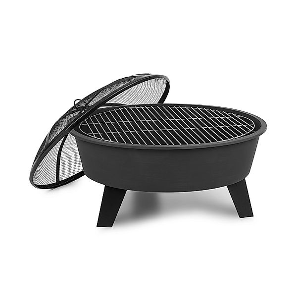 Blumfeldt Nolana 2-in-1-Feuerschale Ø 73 cm Funkenschutz Ø 64cm Grill Stahl günstig online kaufen