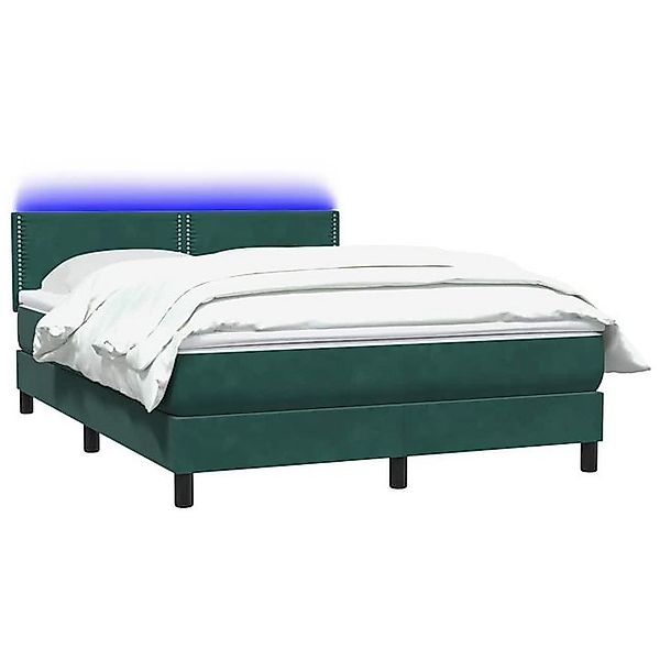 vidaXL Bett Boxspringbett mit Matratze Dunkelgrün 140x210 cm Samt günstig online kaufen